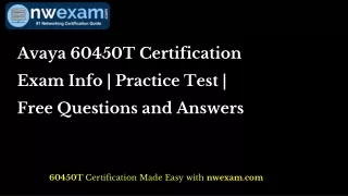 Avaya 60450T Certification Exam Info | Practice Test | Free Questions and Answer