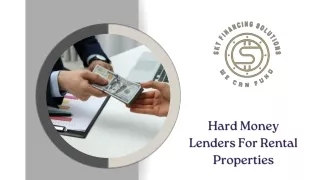 Hard Money Lenders For Rental Properties