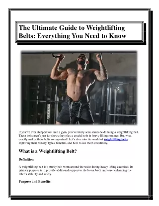 The Ultimate Guide to Weightlifting Belts Everything You Need to Know