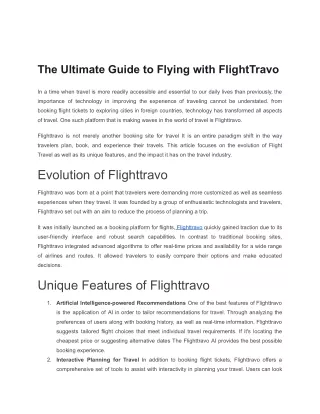 The Ultimate Guide to Flying with FlightTravo