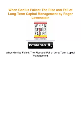 When Genius Failed: The Rise and Fall of Long-Term Capital Management by