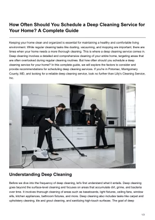 How Often Should You Schedule a Deep Cleaning Service for Your Home A Complete Guide