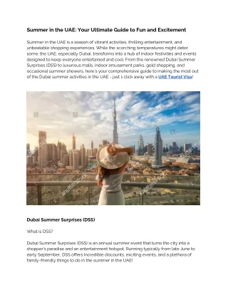 Summer in the UAE Your Ultimate Guide to Fun and Excitement