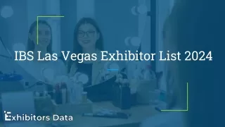 IBS Las Vegas Exhibitor List 2024