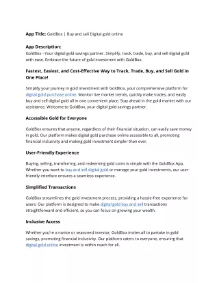 GoldBox _ Buy and sell digital gold online
