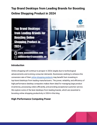 Top Brand Desktops from Leading Brands for Boosting Online Shopping Product in 2024