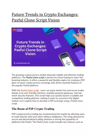 Future Trends in Crypto Exchanges Paxful Clone Script Vision