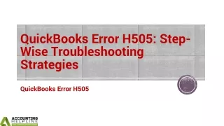 Instant fixing techniques for QuickBooks Company File Error H505