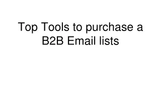 Top Tools to purchase a B2B Email lists