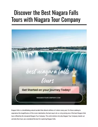 Discover the Best Niagara Falls Tours with Niagara Tour Company