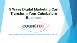 5 Ways Digital Marketing Can Transform Your Coimbatore