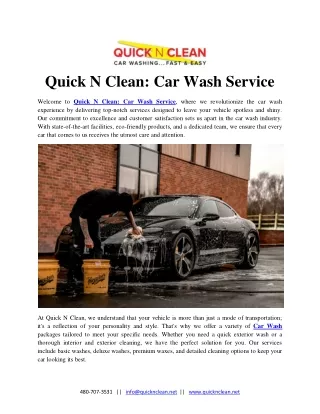 Quick N Clean Car Wash Service