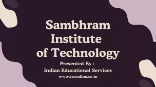 Sambhram Institute of Technology