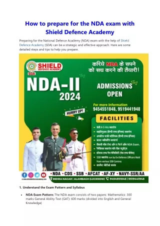 How to prepare for the NDA exam with Shield Defence Academy