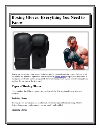 Boxing Gloves Everything You Need to Know