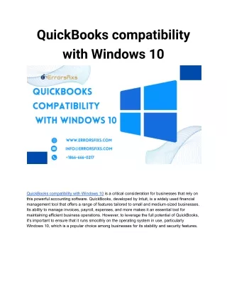 QuickBooks compatibility with Windows 10