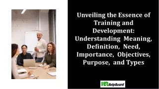 Training and Development in HRM