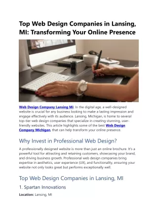 Web Design Company Lansing Mi