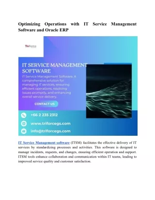Optimizing Operations with IT Service Management Software and Oracle ERP