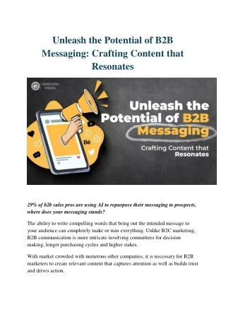 Unleash the Potential of B2B Messaging Crafting Content that Resonates