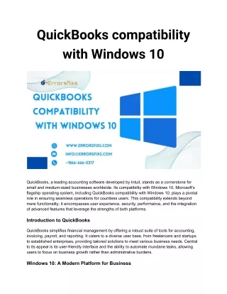 QuickBooks compatibility with Windows 10