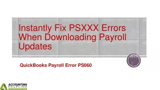 Quick solutions for rectifying QuickBooks Payroll Error PS060