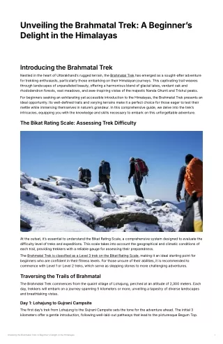 Unveiling the Brahmatal Trek: A Beginner’s Delight in the Himalayas