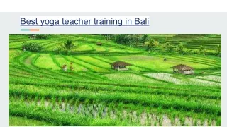 Best yoga teacher training in Bali