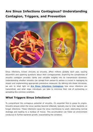 Are Sinus Infections Contagious_ Understanding Contagion, Triggers, and Prevention