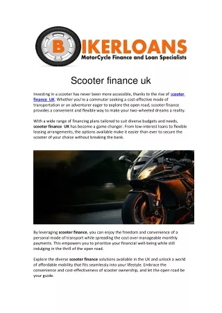 Scooter finance uk