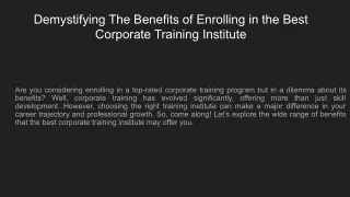 Corporate Online training