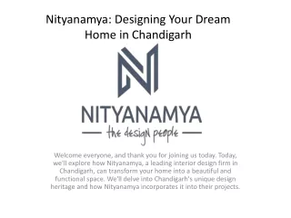 Nityanamya Designing Your Dream Home in Chandigarh