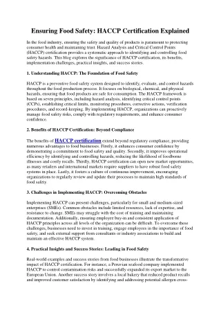 haccp certification