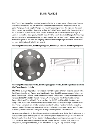 blind flanges in oman