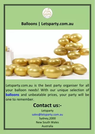 Balloons  Letsparty.com.au