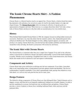 The Iconic Chrome Hearts Shirt - A Fashion Phenomenon