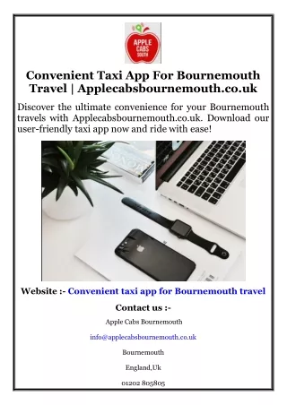 Convenient Taxi App For Bournemouth Travel  Applecabsbournemouth.co.uk