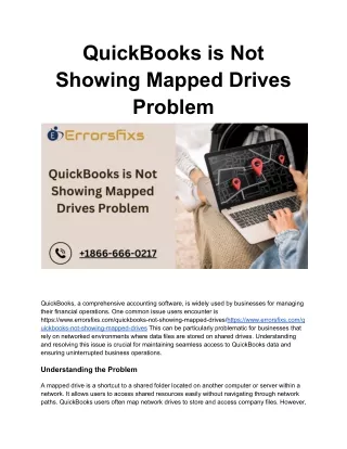 QuickBooks is Not Showing Mapped Drives Problem