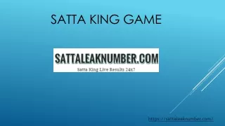 Satta King Game