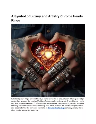 A Symbol of Luxury and Artistry_Chrome Hearts Rings