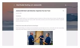 Jacksonville Roof Leak Detection_ Expertise You Can Trust