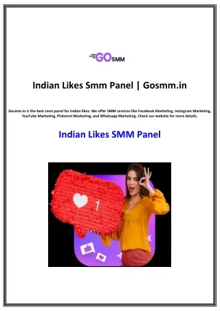Indian Likes Smm Panel | Gosmm.in