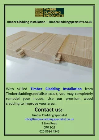 Timber Cladding Installation  Timbercladdingspecialists.co.uk