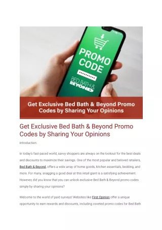 Get Exclusive Bed Bath & Beyond Promo Codes by Sharing Your Opinions (1)