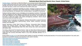 Explore Kaihalulu Beach (Red Sand Beach) in Hana, Hawaii, USA