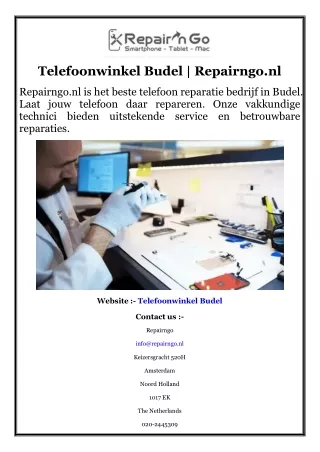 Telefoonwinkel Budel  Repairngo.nl