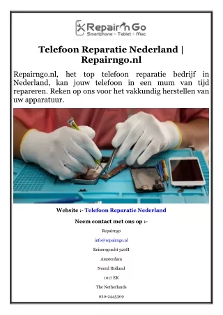 Telefoon Reparatie Nederland  Repairngo.nl