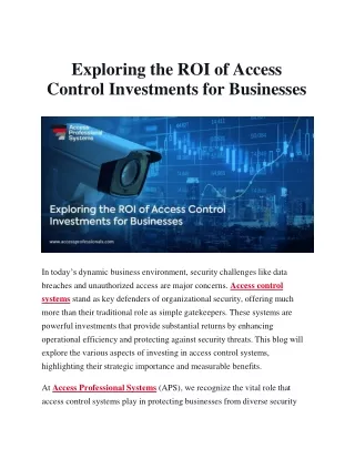 Exploring the ROI of Access Control Investments for Businesses (1)