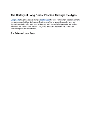 The History of Long Coats_ Fashion Through the Ages