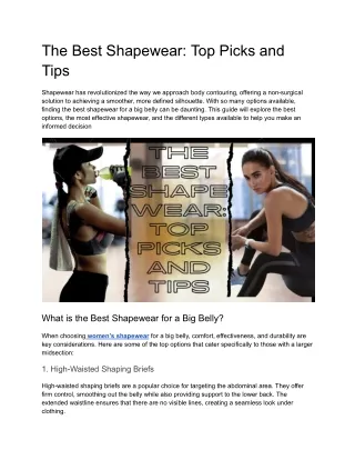 The Best Shapewear_ Top Picks and Tips